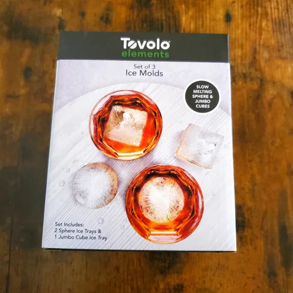 Elements by Tovolo Sphere and Jumbo Cube Ice Mold Set 3 ct