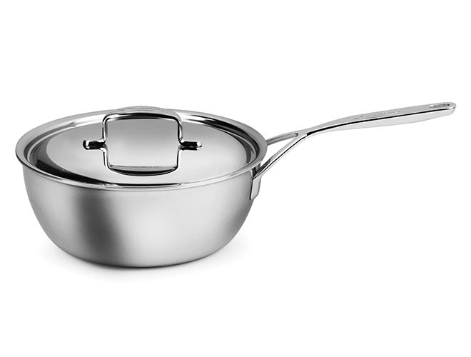 5 Quart Stainless Steel Saucier Pan - 5 Ply Stainless Clad