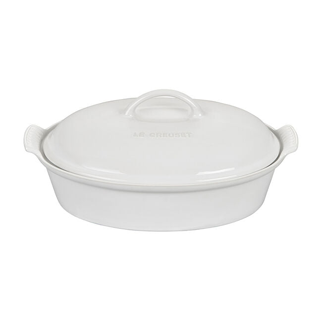 Le Creuset 4 qt. Oval Heritage Covered Casserole | White