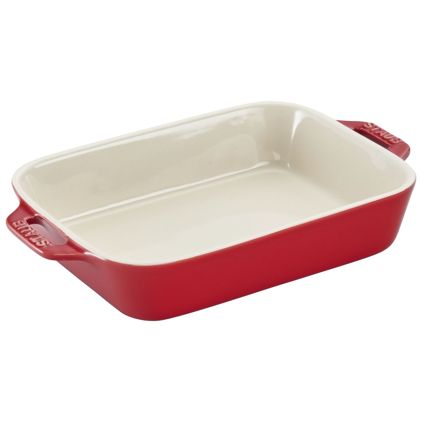 STAUB CERAMIC - 10.5-X 7.5-INCH, RECTANGULAR, BAKING DISH, Red