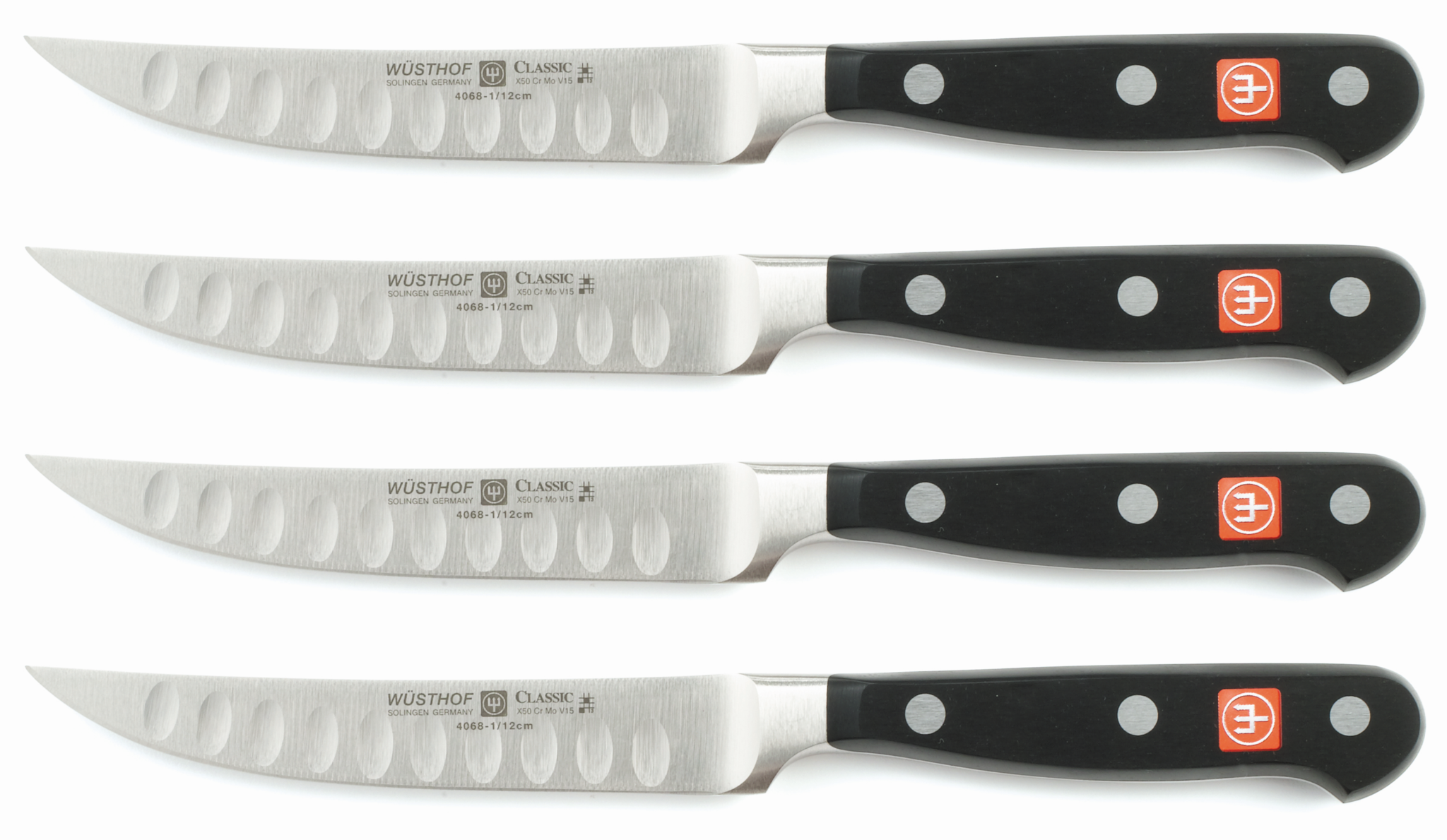 Wusthof Classic - 4 Piece Steak Knife Set, Hollow Edge